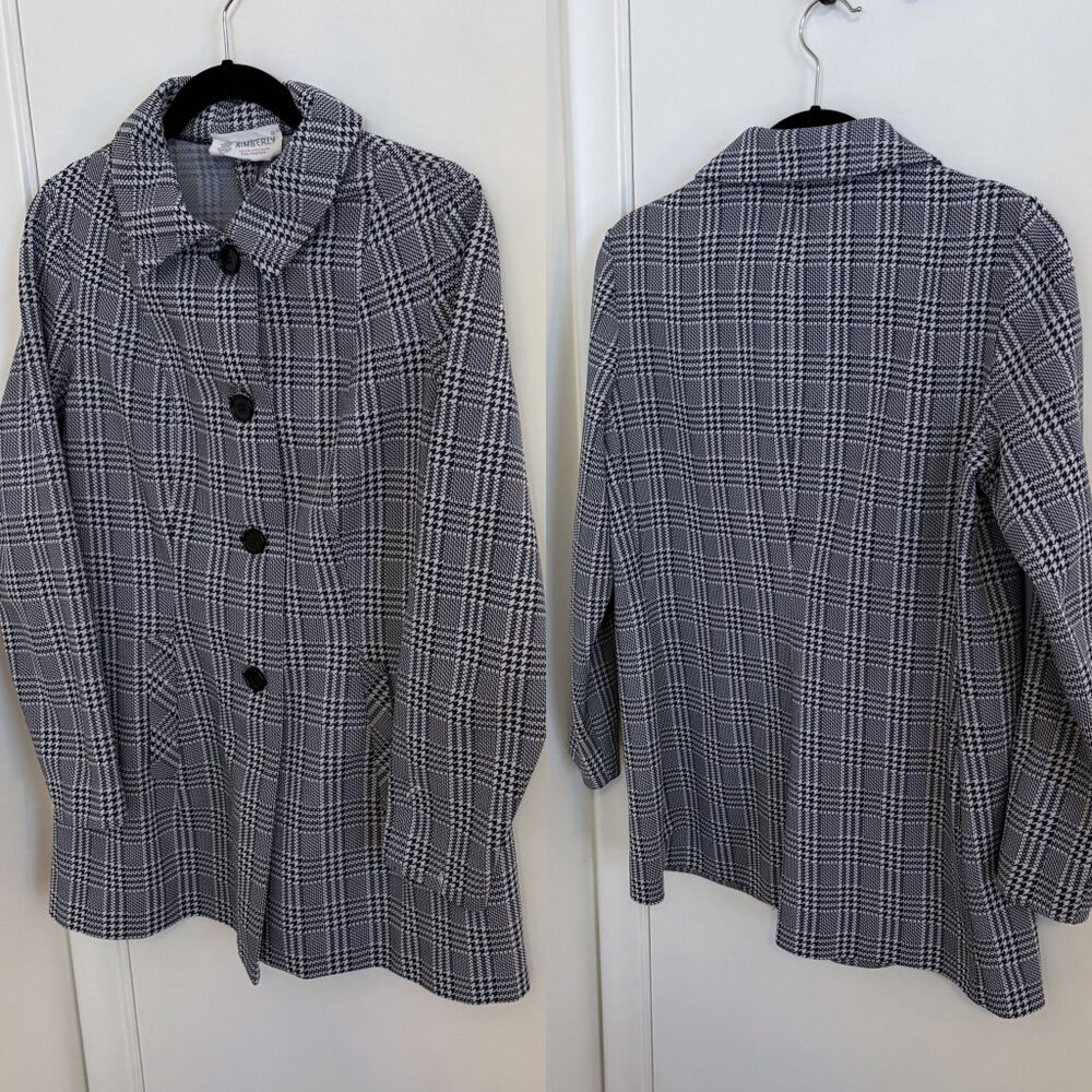 Vintage 70s Houndstooth Jacket Size Medium